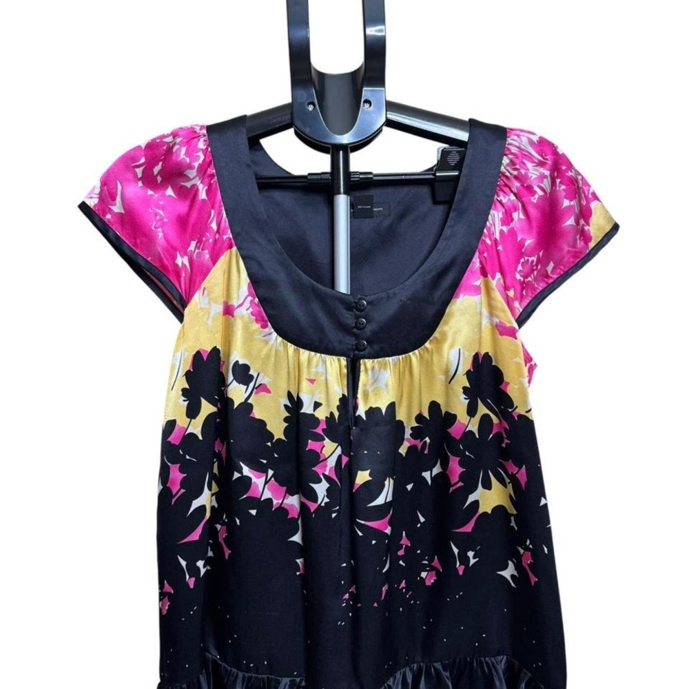 INC International Concepts Womens 100% Silk Floral Blouse